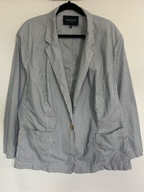 Lafayette 148 Cotton Blend Striped Blazer Jacket